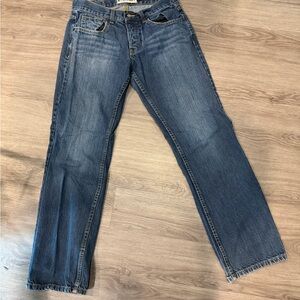 Topman Moto Men's Straight Fit Blue Denim Jeans